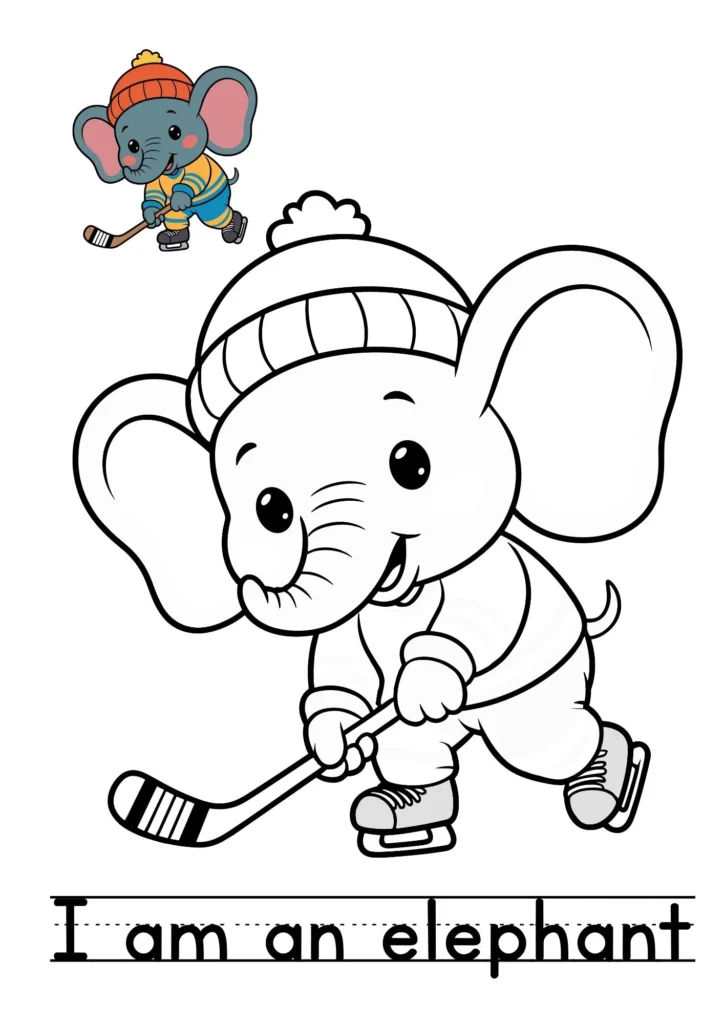 Animals Coloring Book in Blue Background and Illustrative Style