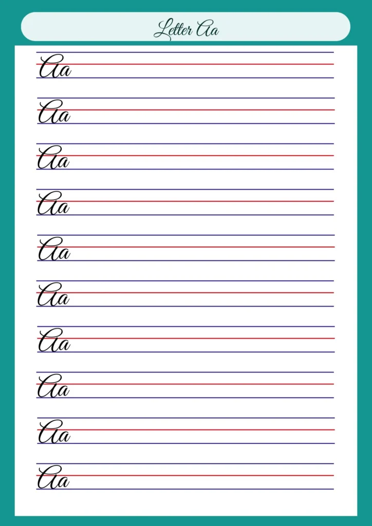 Cursive Writing Alphabet Worksheet