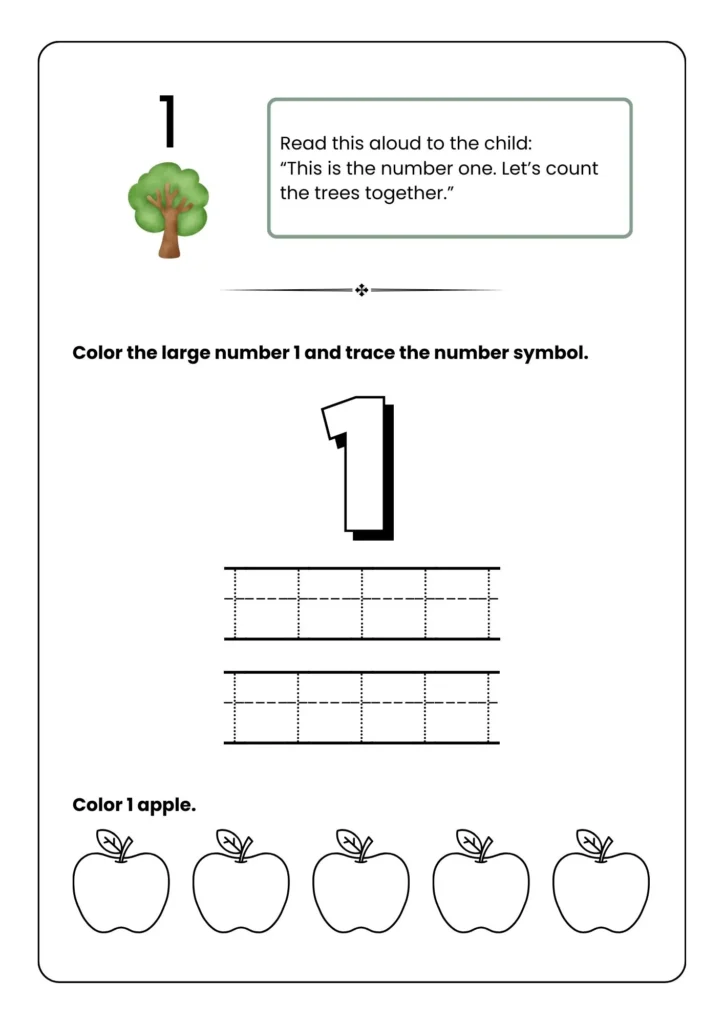 Number Workbook in Yellow and Green